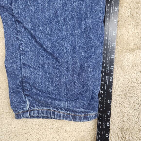 Carhartt Jeans Mens 38x30 Relaxed Fit Flannel Lined Blue Denim Workwear B225 - Picture 10 of 12